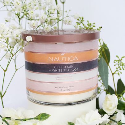 Nautica Gilded Sun + White Tea Aloe Candle