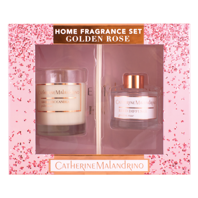 Catherine Malandrino Golden Rose Candle Gift Set