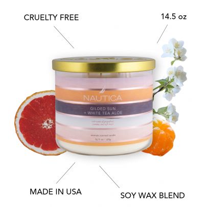 Nautica Gilded Sun + White Tea Aloe Candle