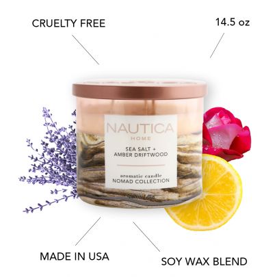 Nautica Sea Salt + Amber Driftwood Candle