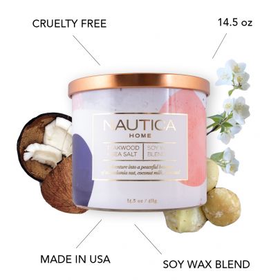 Nautica Teakwood + Sea Salt Candle