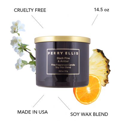 Perry Ellis Black Pine + Amber Candle