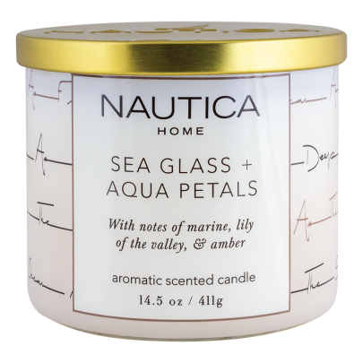 Nautica Sea Glass + Aqua Petals Candle