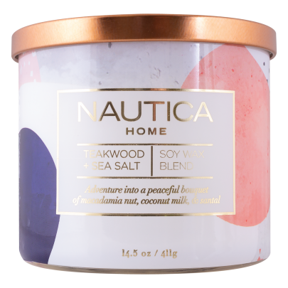 Nautica Teakwood + Sea Salt Candle
